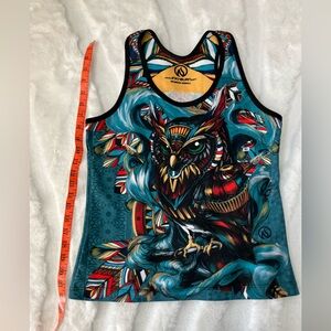 Inknburn Wisdom owl  Tank Top hemmed to race length see pics CS